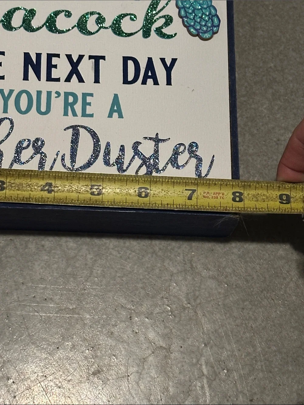 Peacock Quote Wall Plaque - Teal and Navy